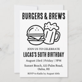 invitación de cumpleaños a la cerveza bbq