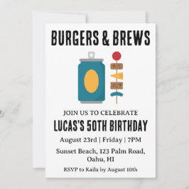 invitación de cumpleaños a la cerveza bbq