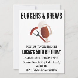 invitación de cumpleaños a la cerveza bbq