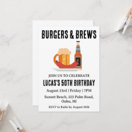 invitación de cumpleaños a la cerveza bbq