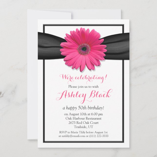 Invitación de cumpleaños a la cinta negra de la Ge (Anverso)
