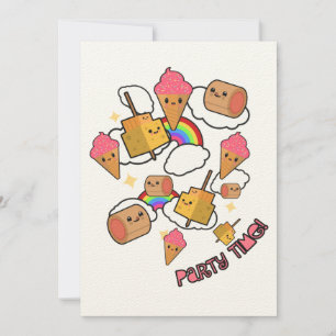 Invitación de cumpleaños a la comida por hora del 