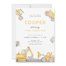 Invitación de cumpleaños a la construcción de un n