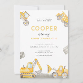Invitación de cumpleaños a la construcción de un n