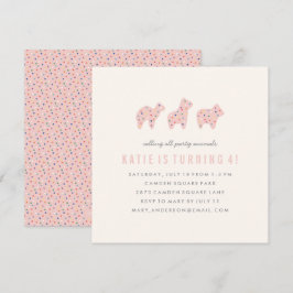 Invitación de cumpleaños a la cookie de animales -