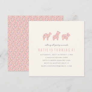 Invitación de cumpleaños a la cookie de animales -