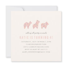 Invitación de cumpleaños a la cookie de animales -