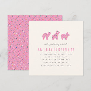 Invitación de cumpleaños a la cookie de animales -