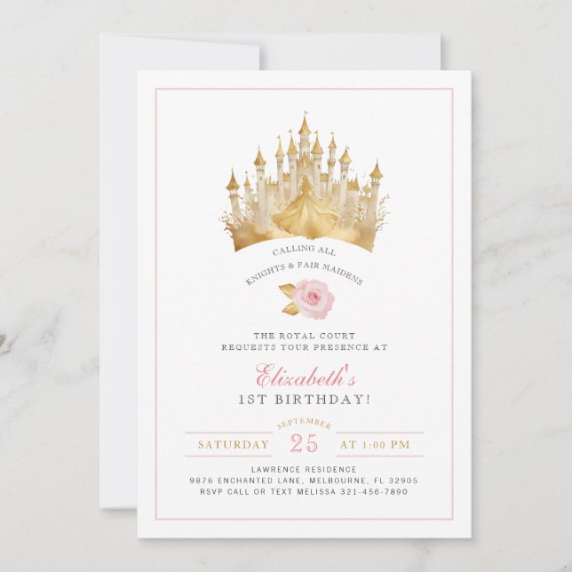 Invitación de cumpleaños a la Corona de la Princes (Anverso)