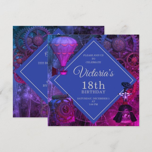 Invitación de cumpleaños a la cosecha industrial d (Anverso / Reverso)