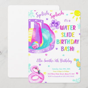 Invitación de cumpleaños a la diapositiva de agua