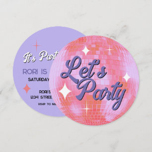 Invitación de cumpleaños a la discoteca Fiesta