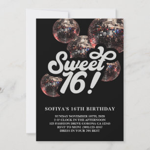 Invitación de cumpleaños a la discoteca Groovy 16