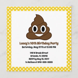 Invitación de cumpleaños a la Emoji Poop