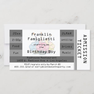 Invitación de cumpleaños a la entrada de moda Silv