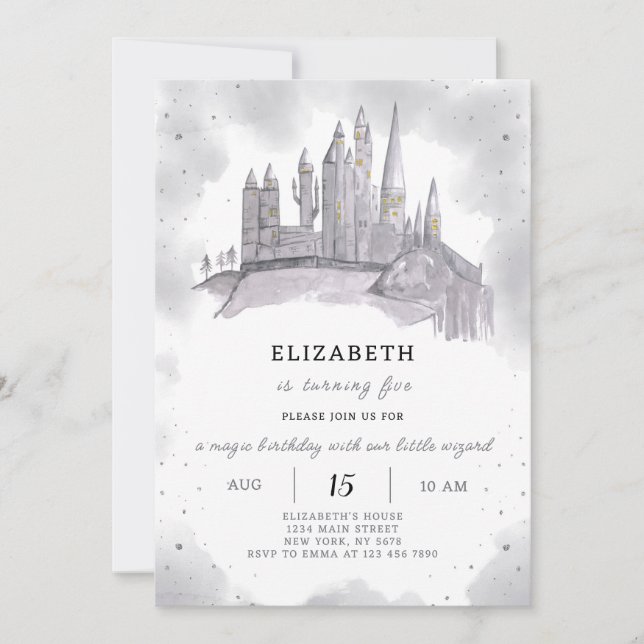 Invitación de cumpleaños a la escuela del asistent (Anverso)