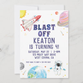 Invitación de cumpleaños a la explosión de acuarel