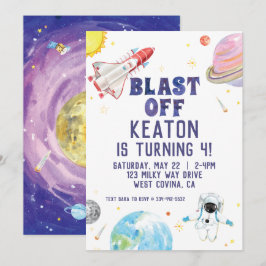 Invitación de cumpleaños a la explosión de acuarel