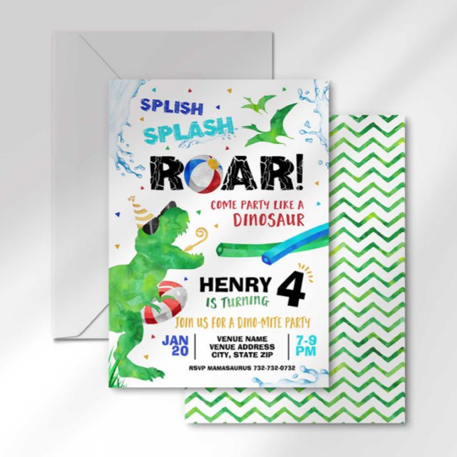 Invitación de cumpleaños a la fiesta de dinosaurio (Subido por el creador)