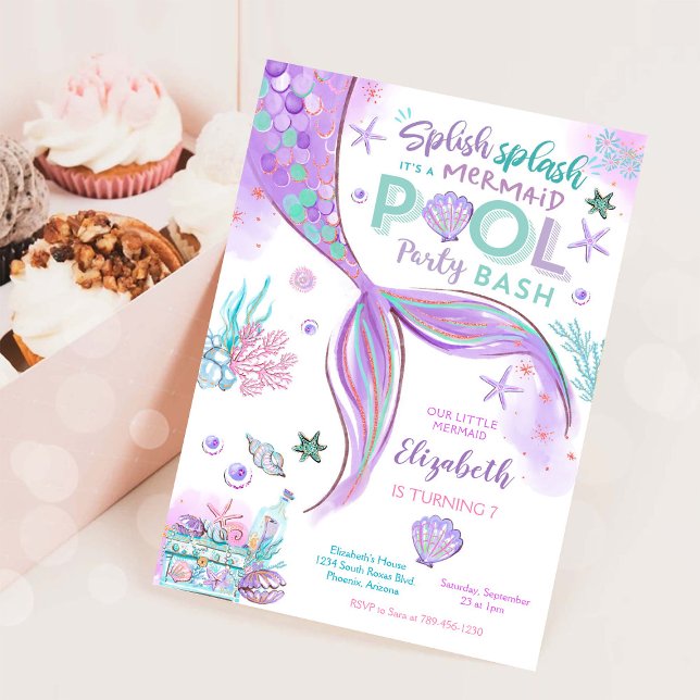 Invitación de cumpleaños a la fiesta de la piscina (Subido por el creador)