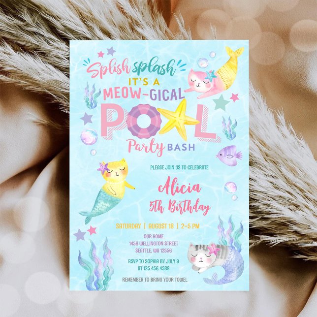 Invitación de cumpleaños a la fiesta de piscina de (Subido por el creador)