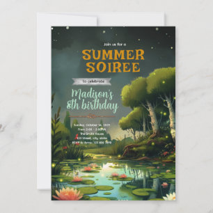 Invitación de cumpleaños a la fiesta del estanque