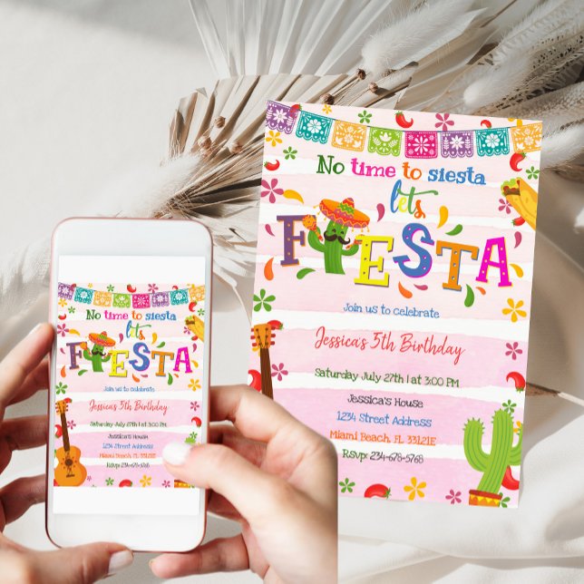 Invitación de cumpleaños a la Fiesta Rosa Mexicana (Subido por el creador)