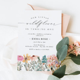 Invitación de cumpleaños a la flor silvestre peque