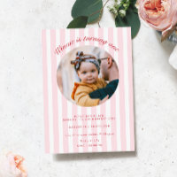 Invitación de cumpleaños a la foto de banda rosa