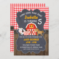 Invitación de cumpleaños a la foto de Barnyard Cha