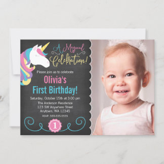 Invitación de cumpleaños a la foto de cartón de un