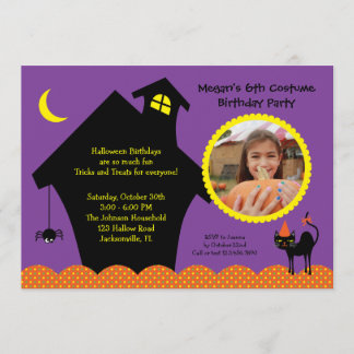 Invitación de cumpleaños a la foto de Halloween
