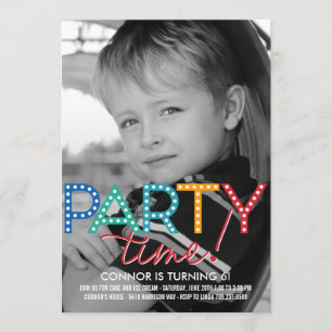 Invitación de cumpleaños a la foto de hora del fie