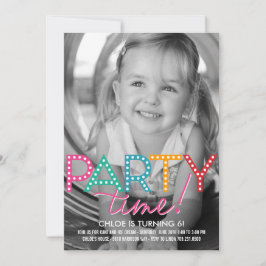 Invitación de cumpleaños a la foto de hora del fie