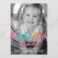 Invitación de cumpleaños a la foto de hora del fie