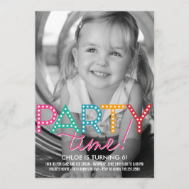 Invitación de cumpleaños a la foto de hora del fie