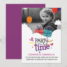 Invitación de cumpleaños a la foto de hora del fie