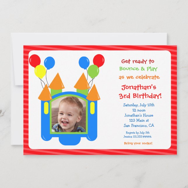 Invitación de cumpleaños a la foto de la casa de B (Anverso)