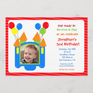Invitación de cumpleaños a la foto de la casa de B