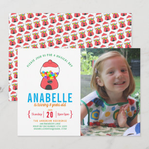 Invitación de cumpleaños a la foto de la Goma arco