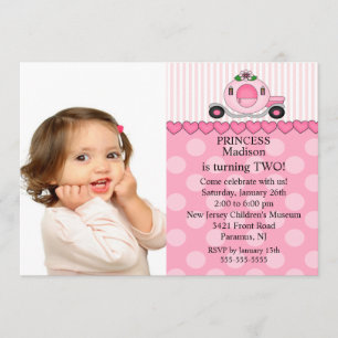 Invitación de cumpleaños a la foto de la princesa