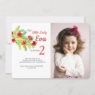 Invitación de cumpleaños a la foto de Ladybug