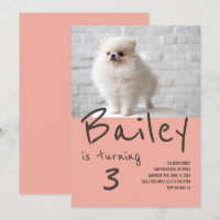 Invitación de cumpleaños a la foto de perro del pe