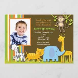 Invitación de cumpleaños a la foto de Safari de la