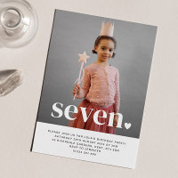 Invitación de cumpleaños a la foto de Seven Heart
