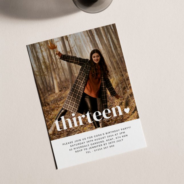 Invitación de cumpleaños a la foto de trece corazo (Subido por el creador)