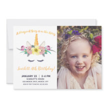 Invitación de cumpleaños a la foto de Watercolor U