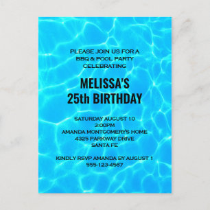 Invitación de cumpleaños a la foto del agua de la 