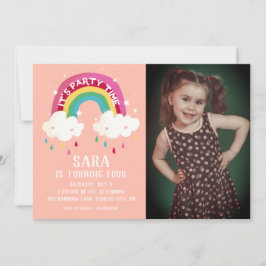 Invitación de cumpleaños a la foto del arcoiris