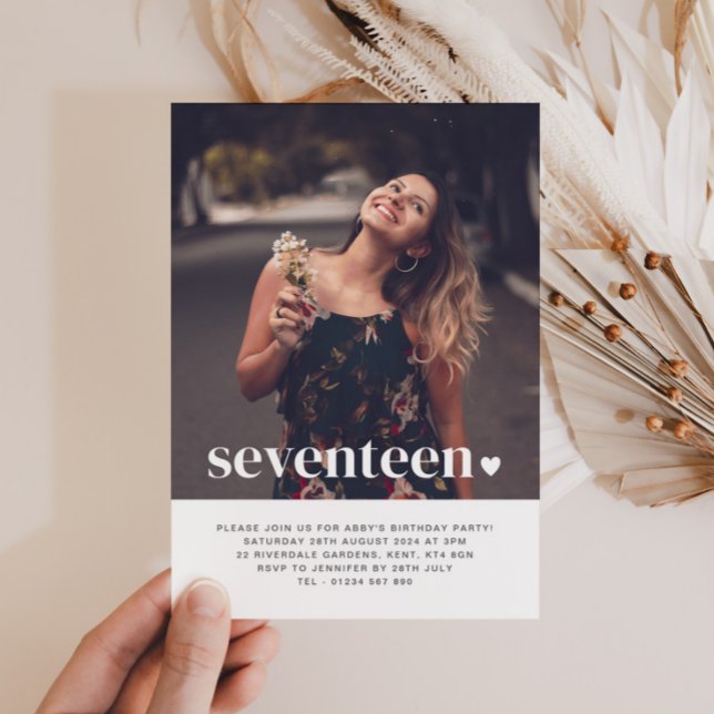 Invitación de cumpleaños a la foto del corazón de  (Subido por el creador)